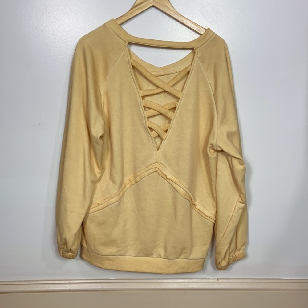 𝅺YELLOW POL balloon sleeve sweatshirt - Picture 5 of 6